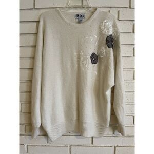 Kobe Women's Sweater,‎ White Size 44(Lg.), 55% Silk, 15% Angora Rabbit Hair